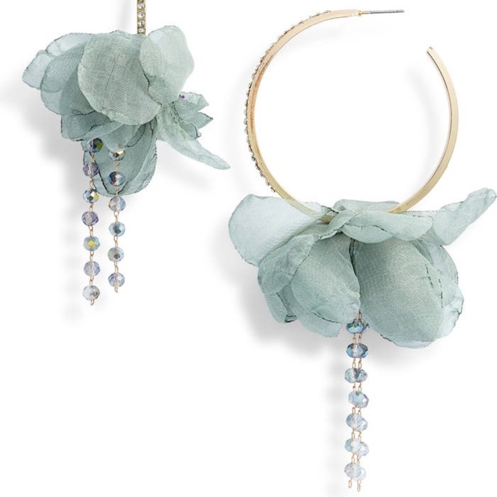 Stella & Ruby chiffon crystal hoop earrings earrings